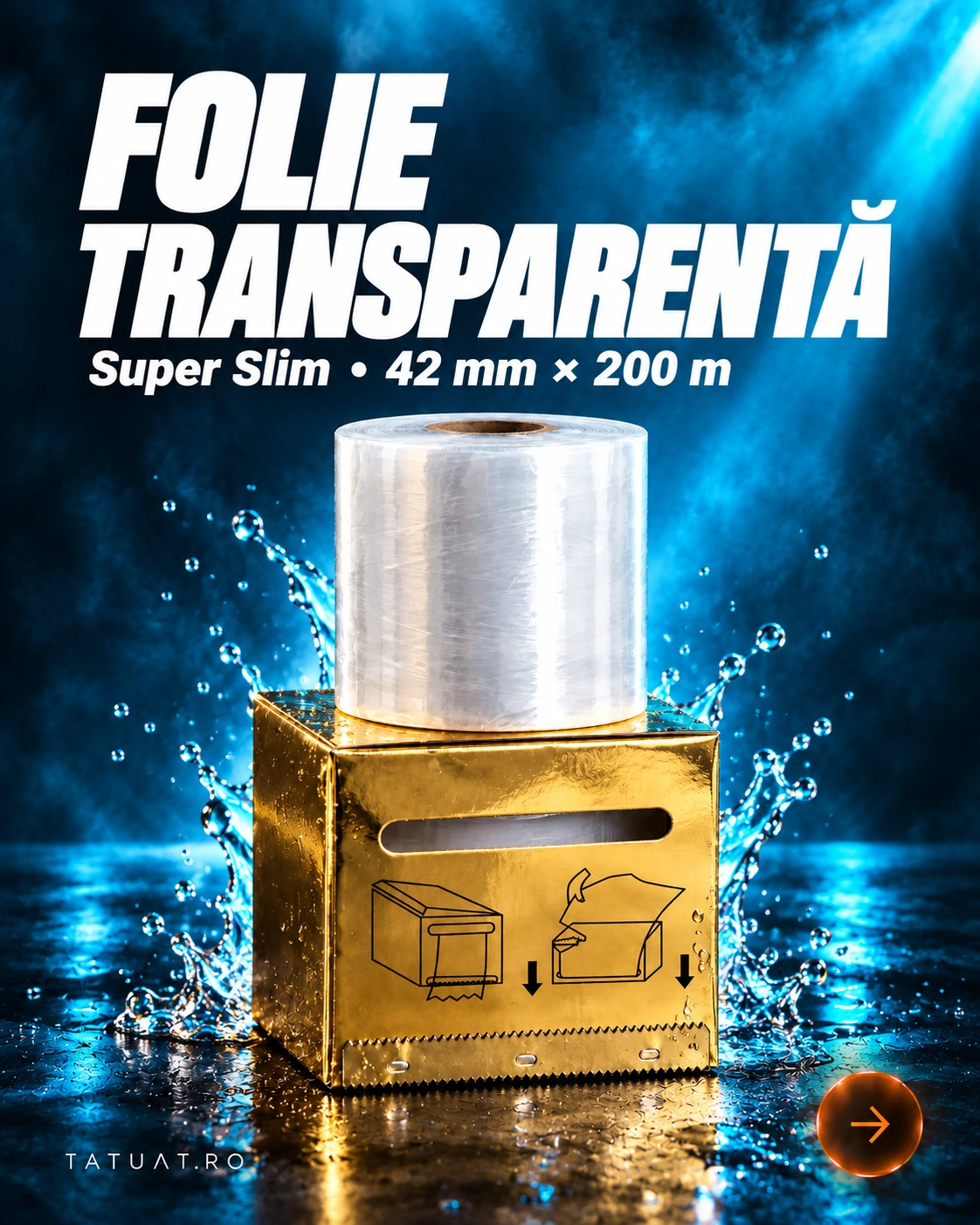 Folie transparentă Super Slim — 42 mm × 200 m