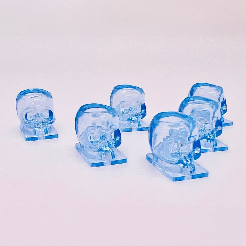 Set 50 Capacele Schelet Plastic 12mm Albastru deschis