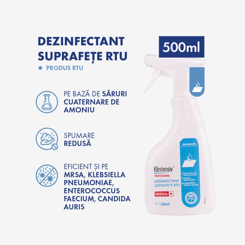 Klintensiv - Dezinfectant pentru suprafețe gata de utilizare 500ml Klintensiv - Dezinfectant pentru suprafețe gata de utilizare 500ml 8