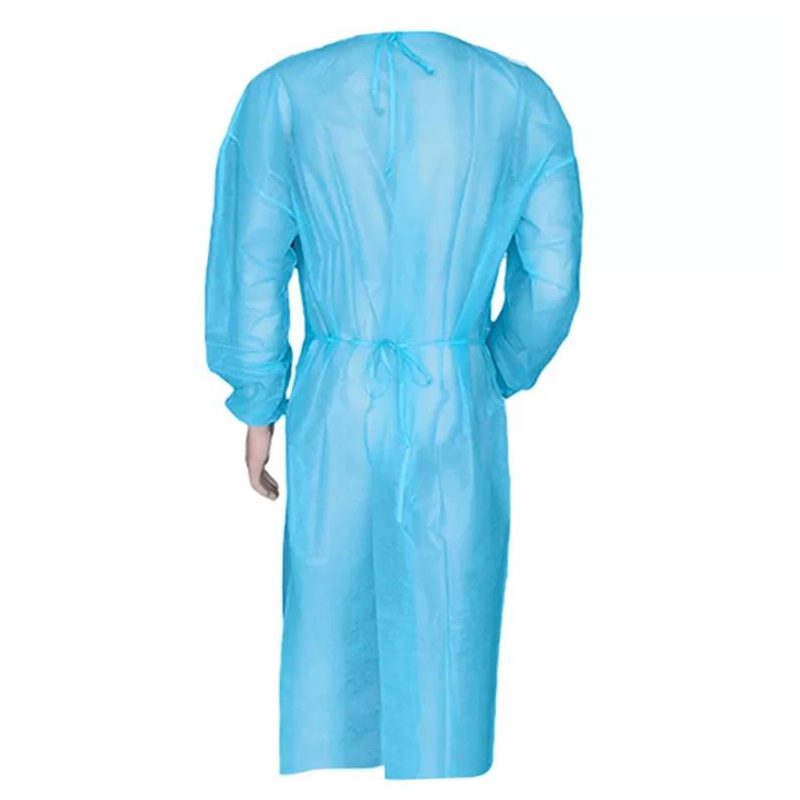 Set 10 bucati halat albastru cu legaturi la spate de unica folosinta Set 10 bucati halat albastru cu legaturi la spate de unica folosinta 1