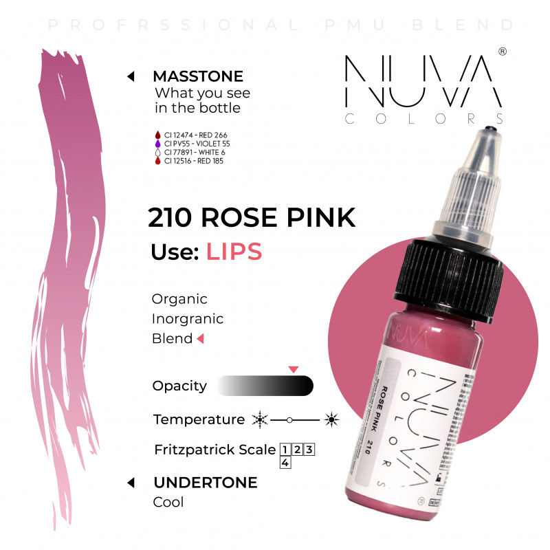 Nuva Color 210 Rose Pink 15ml Nuva Color 210 Rose Pink 15ml 1
