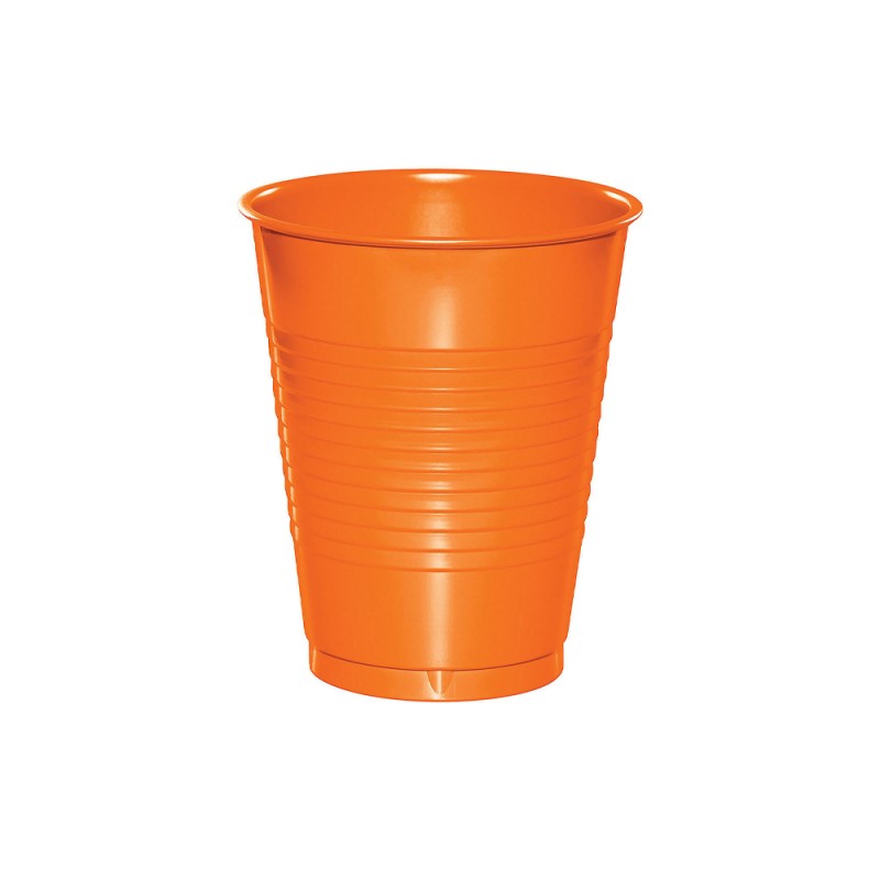 Set 100 pahare unica folosinta Portocalii